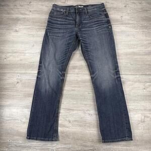 BKE Jeans Mens 33S 34x31 Dark Wash Jake Straight Leg Whipstitch Whiskered EUC
